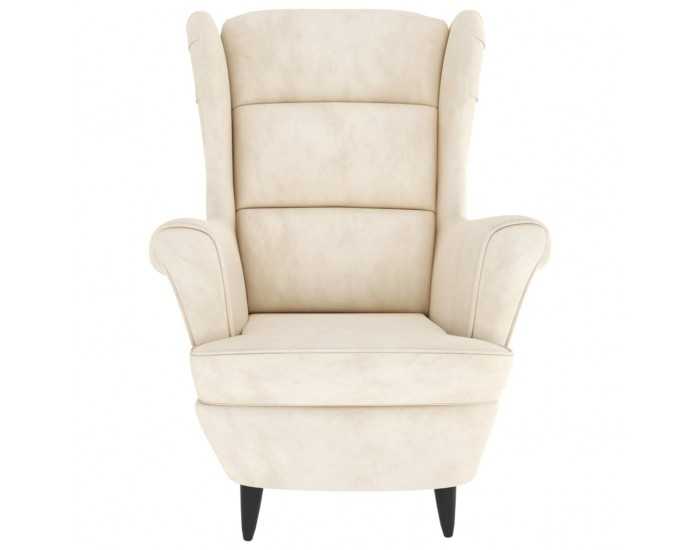 Sonata H Фотьойл, кремавобял, кадифе