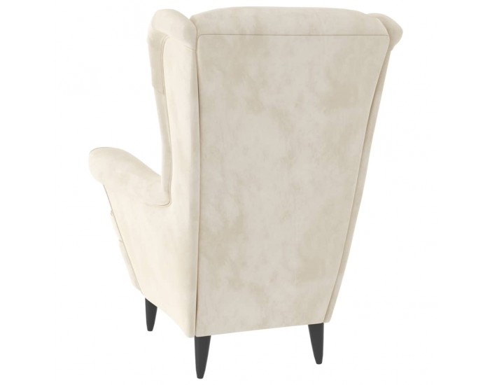 Sonata H Фотьойл, кремавобял, кадифе