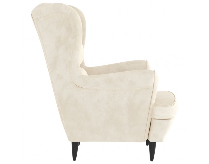 Sonata H Фотьойл, кремавобял, кадифе