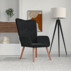 Sonata H Релаксиращ стол, черен, кадифе - Фотьойли