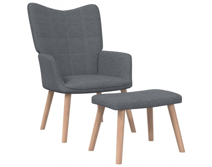 Sonata H Релакс стол с табуретка, тъмносив, текстил