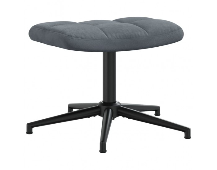 Sonata H Релаксиращ стол с табуретка, тъмносив, кадифе