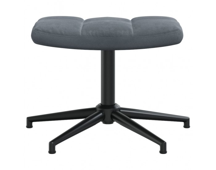 Sonata H Релаксиращ стол с табуретка, тъмносив, кадифе