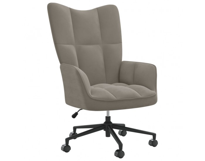 Sonata H Релакс стол, светлосив, кадифе