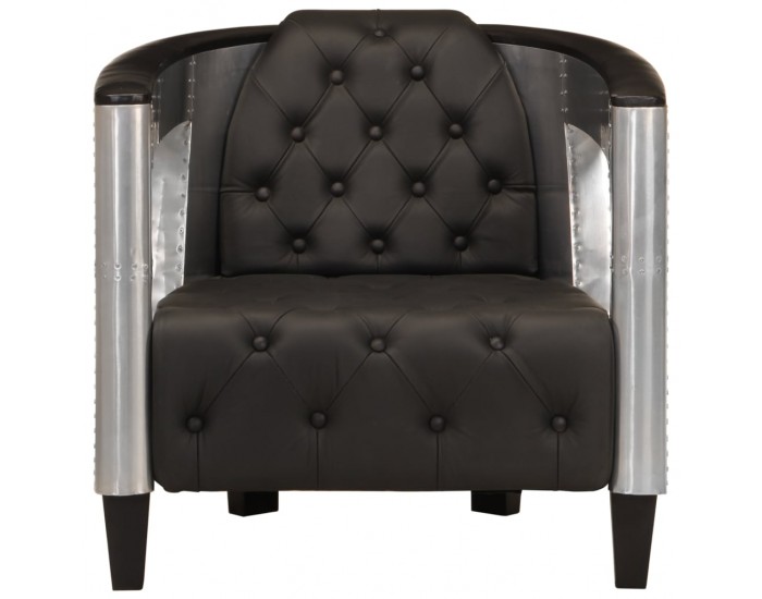 Sonata H Фотьойл Aviator, черен, естествена кожа