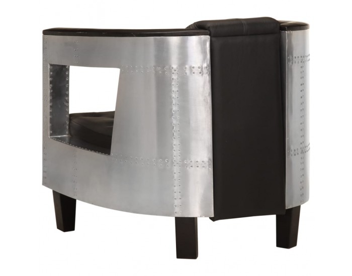 Sonata H Фотьойл Aviator, черен, естествена кожа