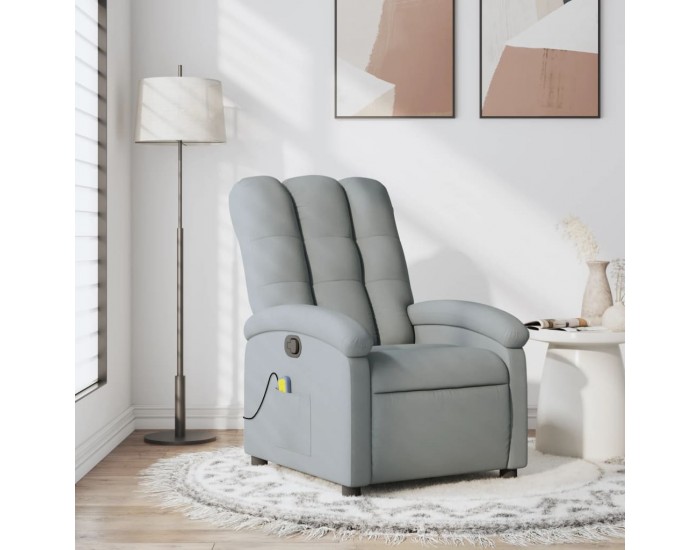 Sonata H Масажен реклайнер стол, светлосив, текстил