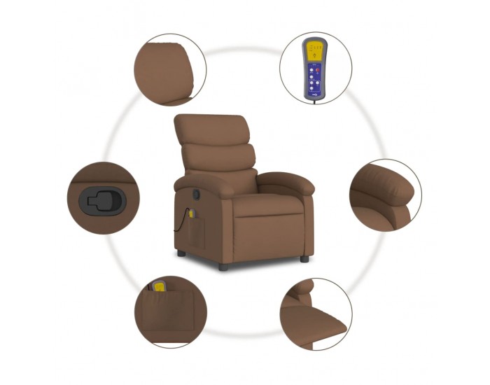 Sonata H Масажен наклоняем стол, кафяв, текстил