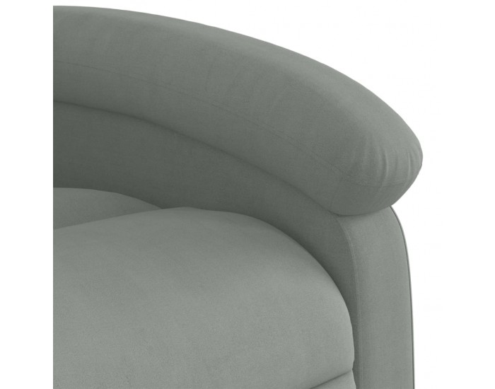 Sonata H Масажен реклайнер стол, светлосив, кадифе