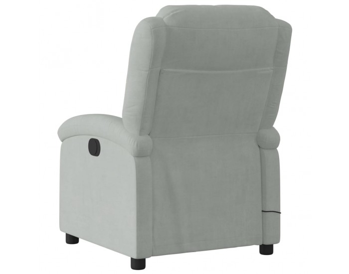 Sonata H Масажен реклайнер стол, светлосив, кадифе
