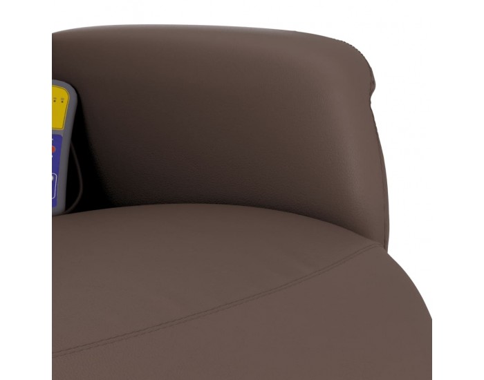 Sonata H Масажен реклайнер стол с опора за крака, кафяв, изкуствена кожа