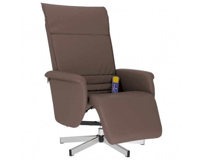Sonata H Масажен реклайнер стол с опора за крака, кафяв, изкуствена кожа