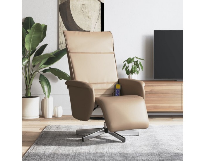 Sonata H Масажен реклайнер стол с опора за крака, капучино, еко кожа