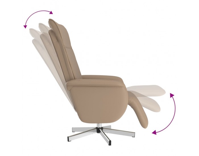 Sonata H Масажен реклайнер стол с опора за крака, капучино, еко кожа