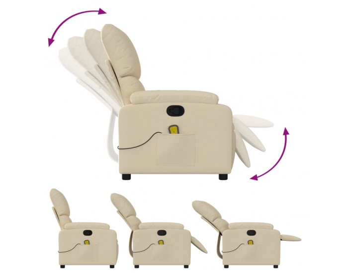 Sonata H Масажен наклоняем стол, кремав, текстил