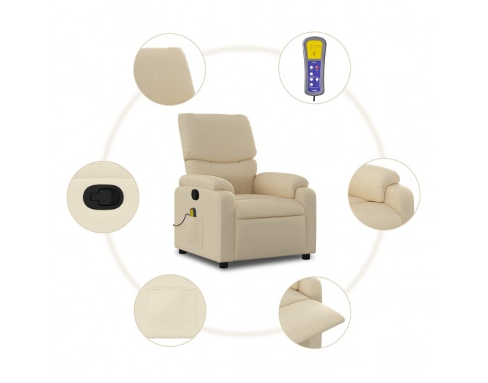 Sonata H Масажен наклоняем стол, кремав, текстил