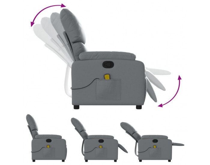 Sonata H Масажен наклоняем стол, сив, изкуствена кожа