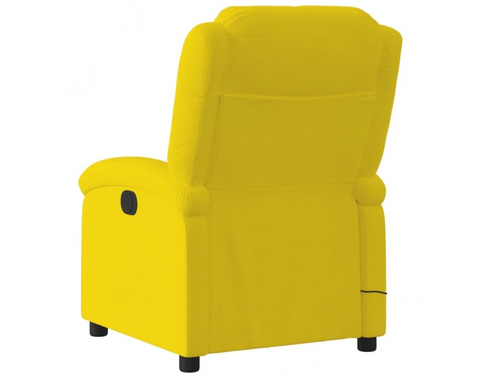 Sonata H Масажен реклайнер стол, жълт, кадифе