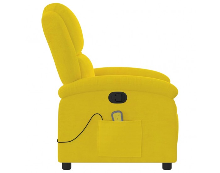 Sonata H Масажен реклайнер стол, жълт, кадифе