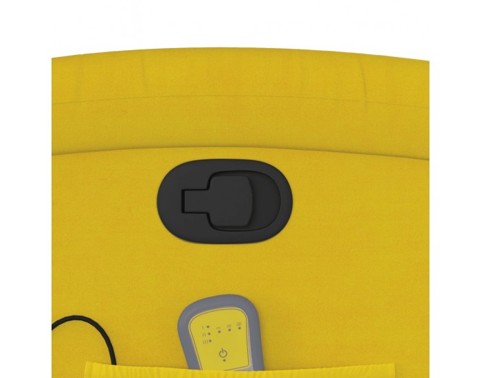 Sonata H Масажен реклайнер стол, жълт, кадифе