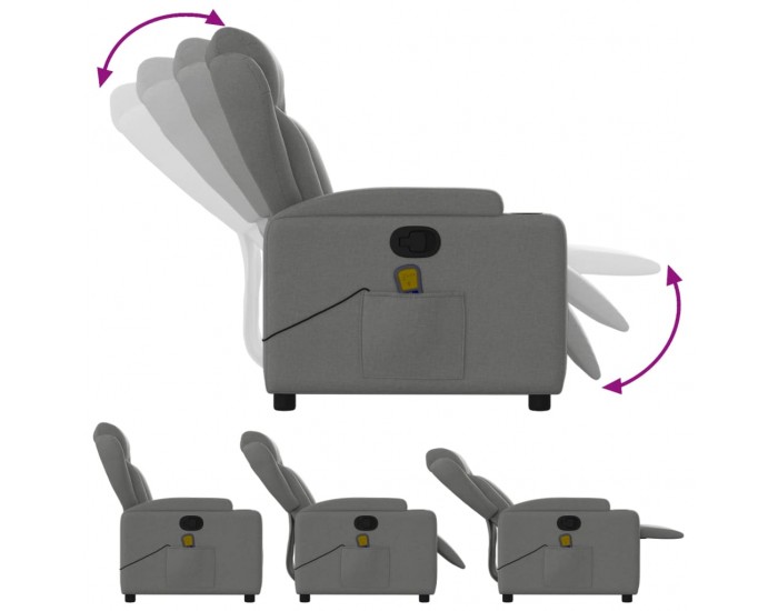 Sonata H Масажен наклоняем стол, тъмносив, текстил