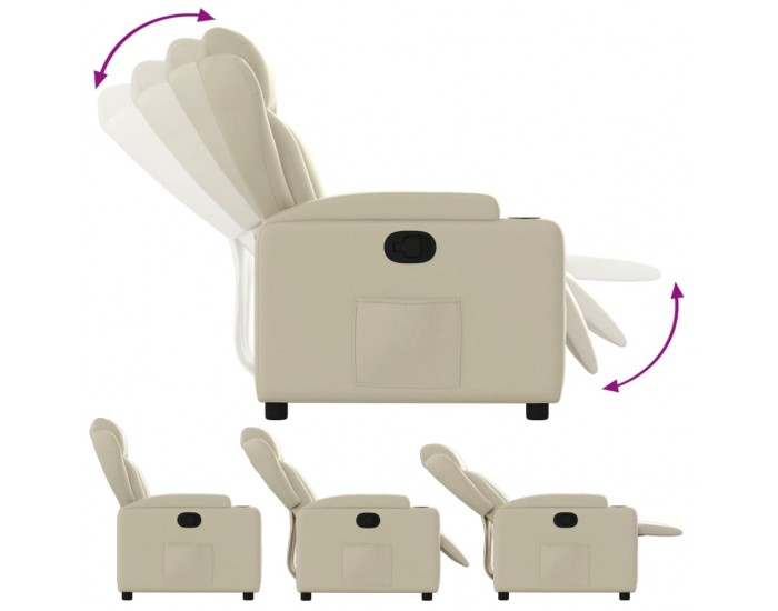 Sonata H Реклайнер, кремав, изкуствена кожа