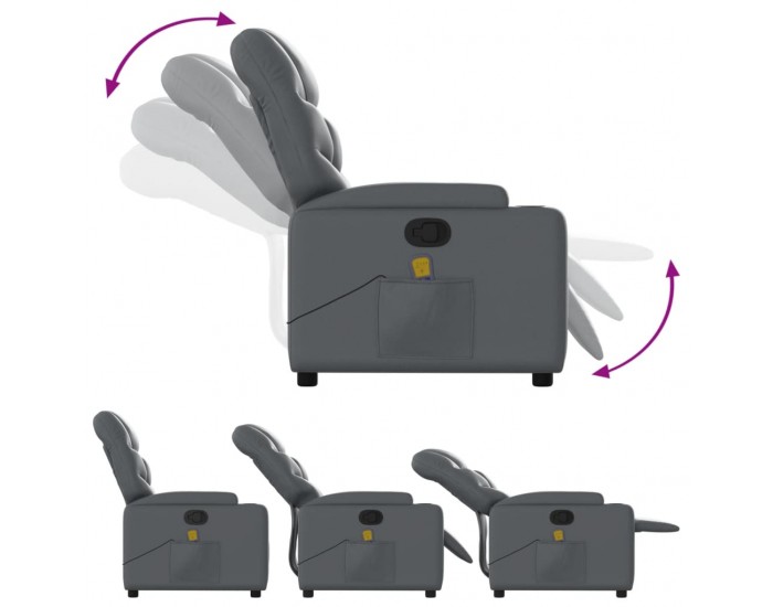 Sonata H Масажен наклоняем стол, сив, изкуствена кожа