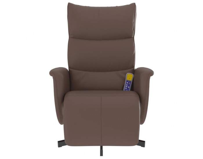 Sonata H Масажен реклайнер стол с опора за крака, кафяв, изкуствена кожа