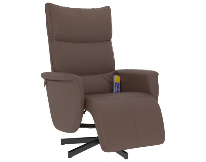 Sonata H Масажен реклайнер стол с опора за крака, кафяв, изкуствена кожа