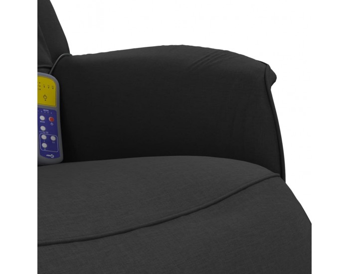 Sonata H Масажен реклайнер стол с поставка за крака, черен, текстил