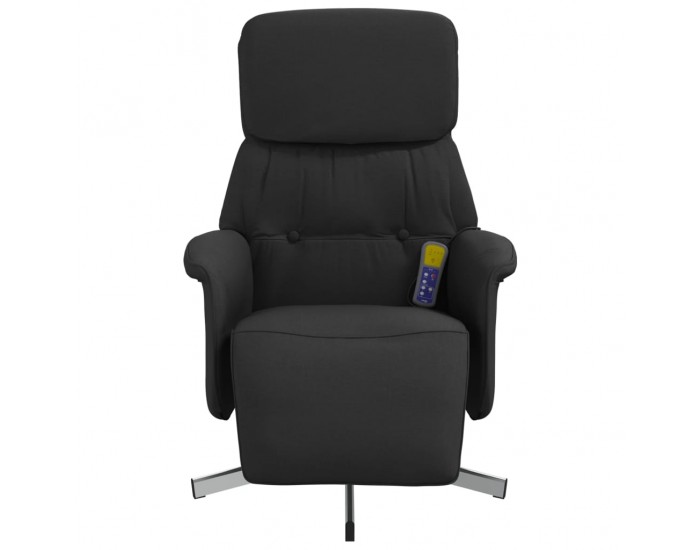 Sonata H Масажен реклайнер стол с поставка за крака, черен, текстил