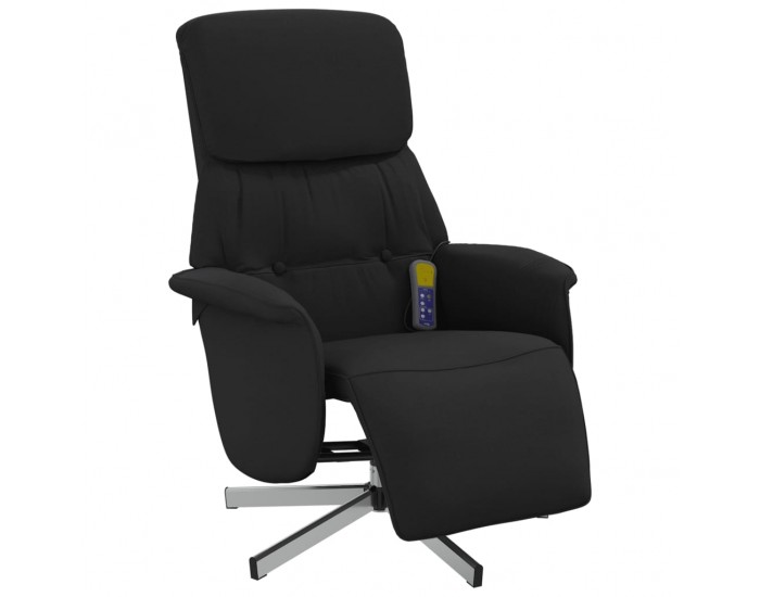 Sonata H Масажен реклайнер стол с поставка за крака, черен, текстил