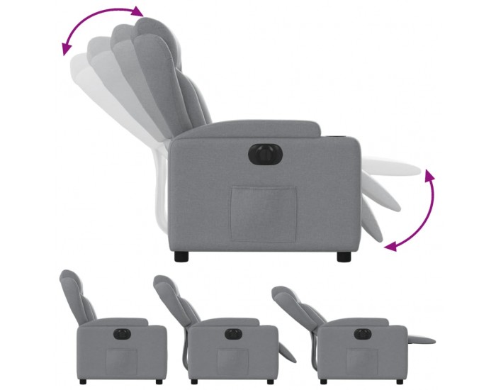 Sonata H Електрически наклоняем стол, светлосив, текстил