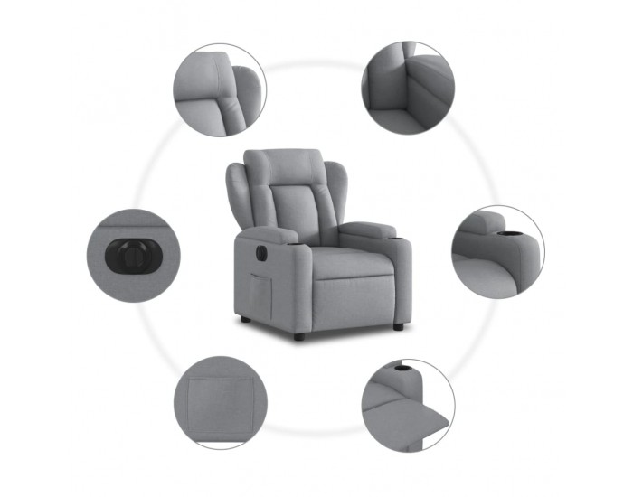 Sonata H Електрически наклоняем стол, светлосив, текстил