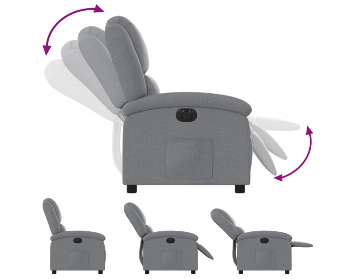 Sonata H Електрически наклоняем стол, светлосив, текстил