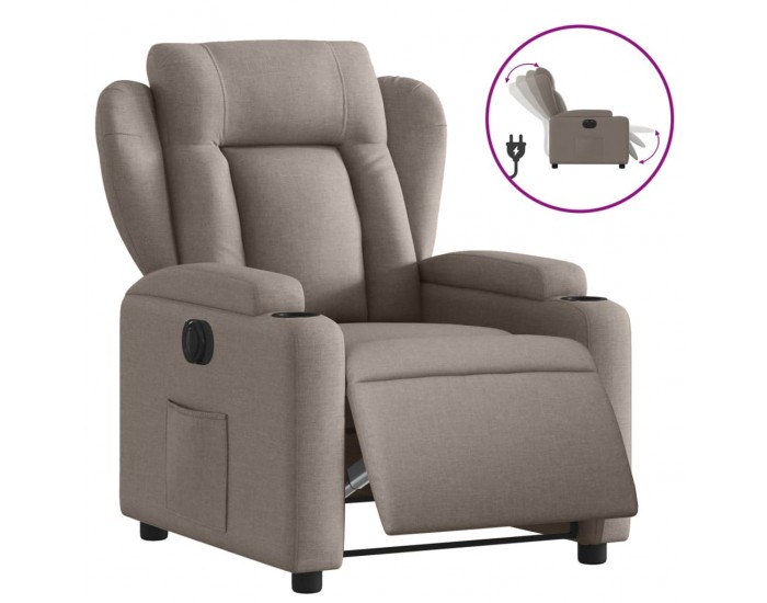 Sonata H Електрически реклайнер стол, таупе, текстил