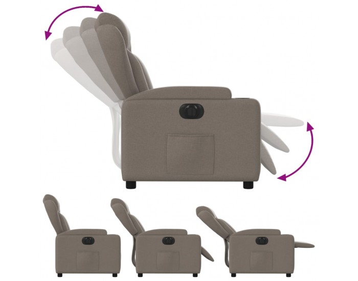 Sonata H Електрически реклайнер стол, таупе, текстил