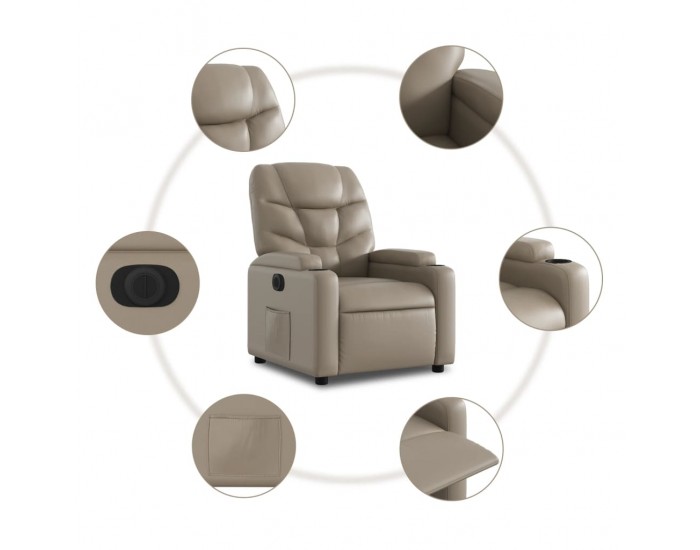 Sonata H Електрически стол реклайнер, капучино, изкуствена кожа