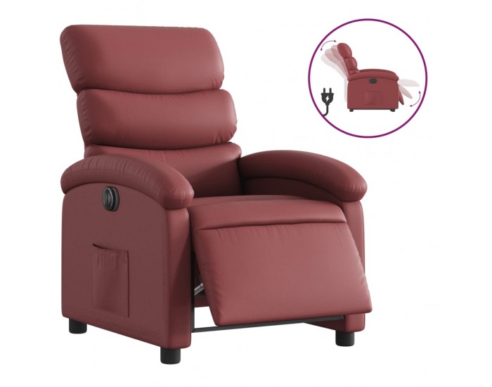 Sonata H Електрически наклоняем стол, виненочервен, изкуствена кожа