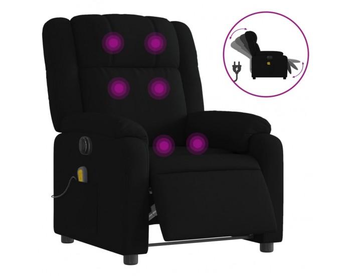 Sonata H Електрически масажен наклоняем стол, черен, текстил