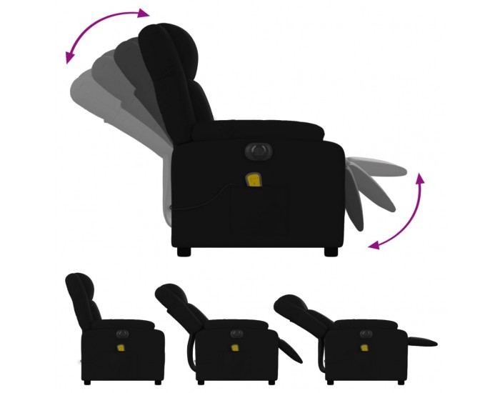 Sonata H Електрически масажен наклоняем стол, черен, текстил