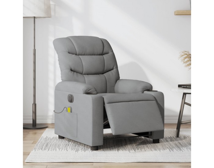 Sonata H Електрически масажен реклайнер стол, светлосив, текстил