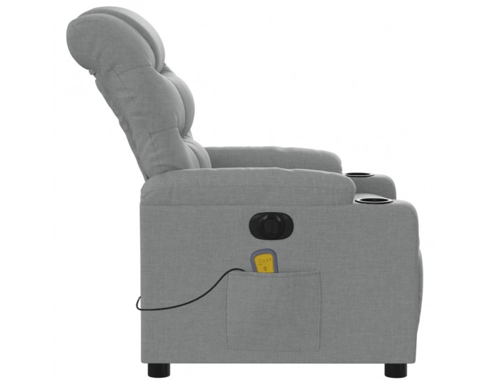 Sonata H Електрически масажен реклайнер стол, светлосив, текстил
