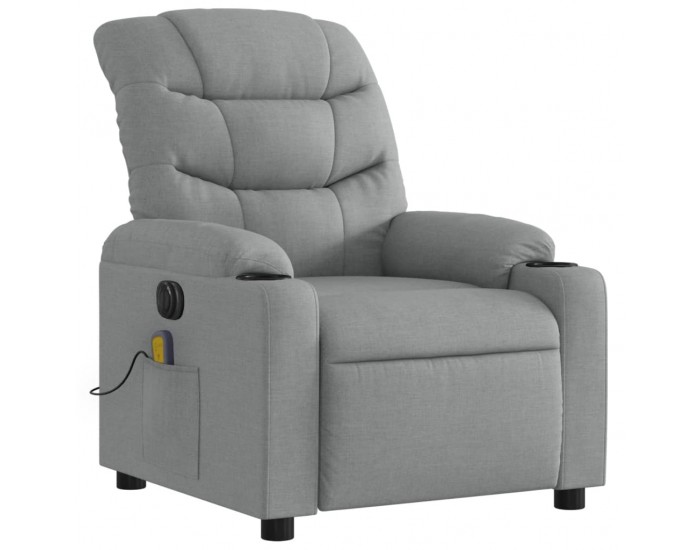 Sonata H Електрически масажен реклайнер стол, светлосив, текстил