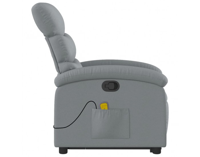 Sonata H Изправящ масажен реклайнер стол, светлосив, текстил