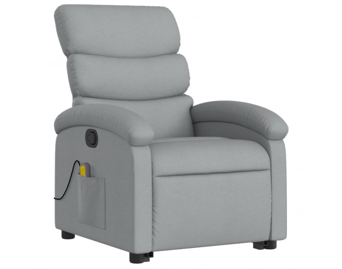 Sonata H Изправящ масажен реклайнер стол, светлосив, текстил