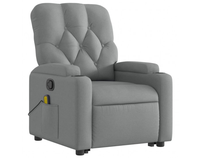 Sonata H Изправящ масажен реклайнер стол, светлосив, текстил