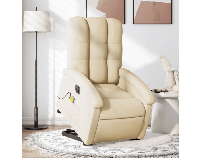 Sonata H Електрически изправящ масажен реклайнер стол кремав текстил