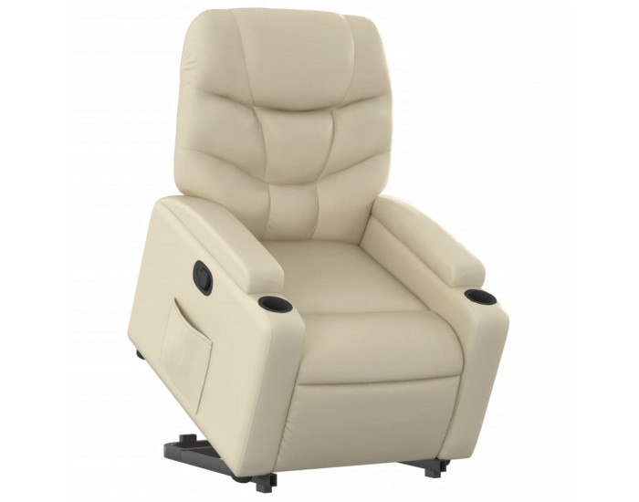 Sonata H Изправящ реклайнер стол, кремав, изкуствена кожа