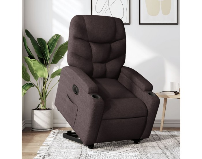 Sonata H Електрически изправящ реклайнер стол, тъмнокафяв, текстил